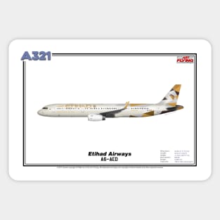 Airbus A321 - Etihad Airways (Art Print) Sticker